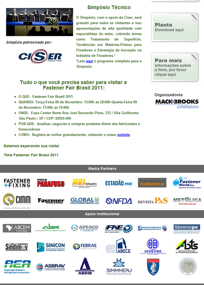 Feira de Fixa��o - Fastener Fair Brasil | Feira Internacional de Tecnologias de Fixa��o