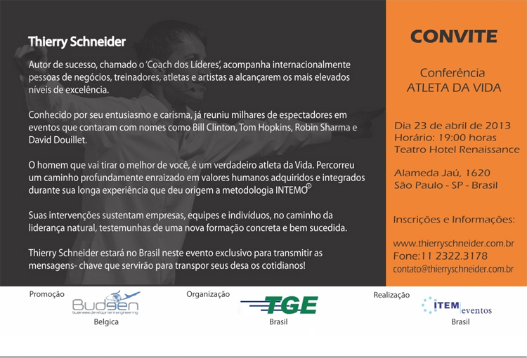 Convite - Confer�ncia Atleta da Vida